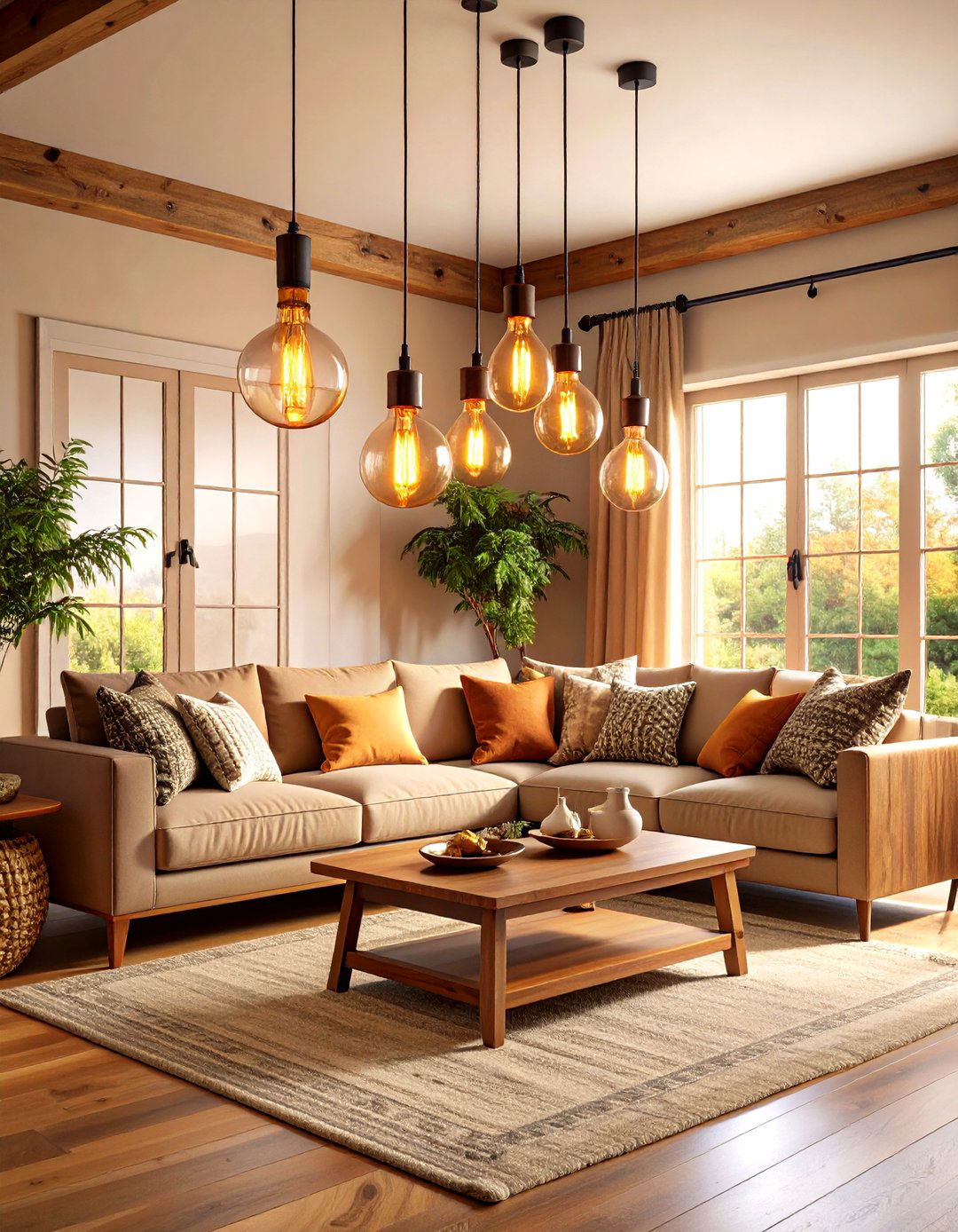 Install Edison Bulb Lighting - 20 Steampunk Living Room Ideas