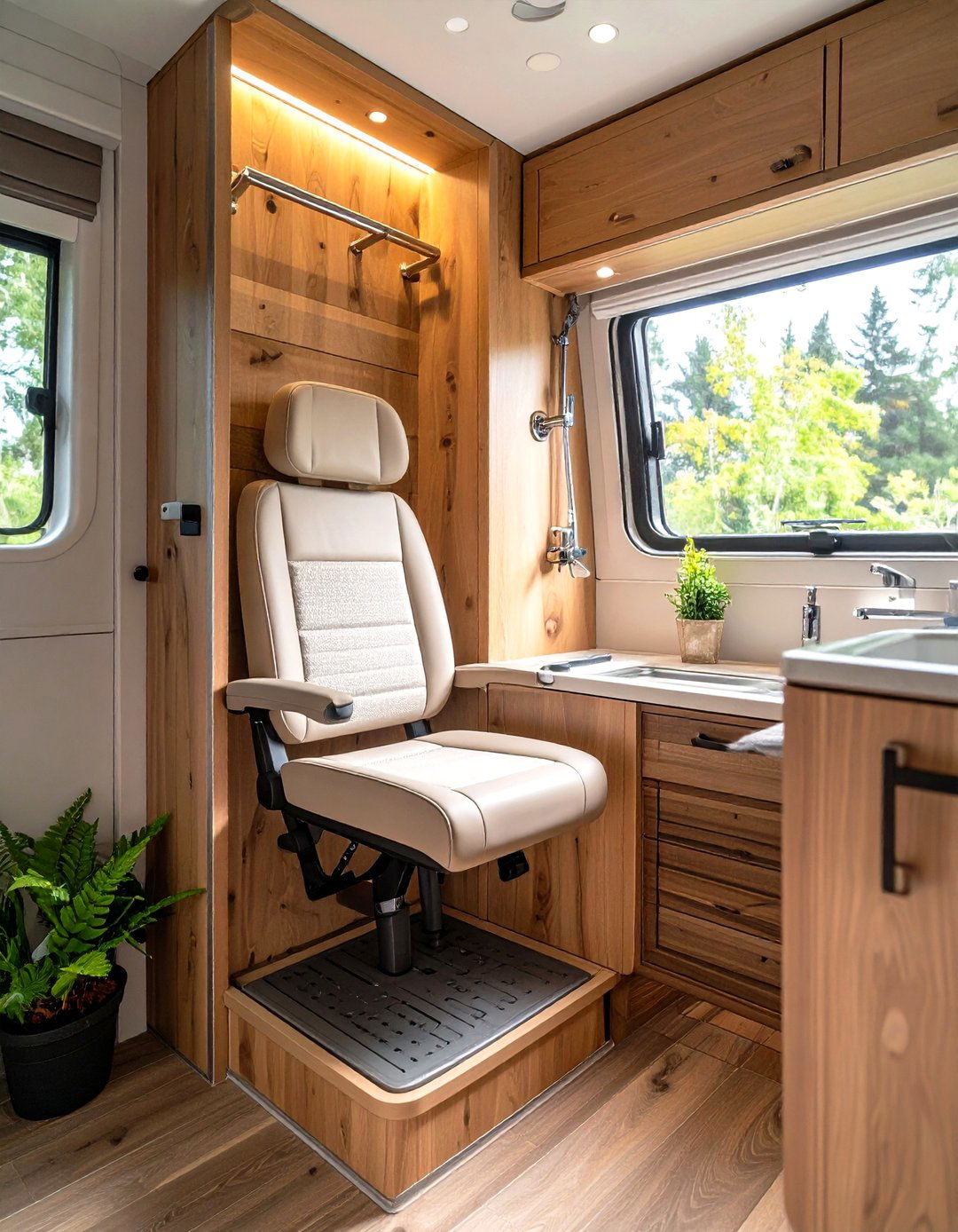 Install Fold Up Shower Seats or Benches - 20 Small Rv Bathroom Ideas