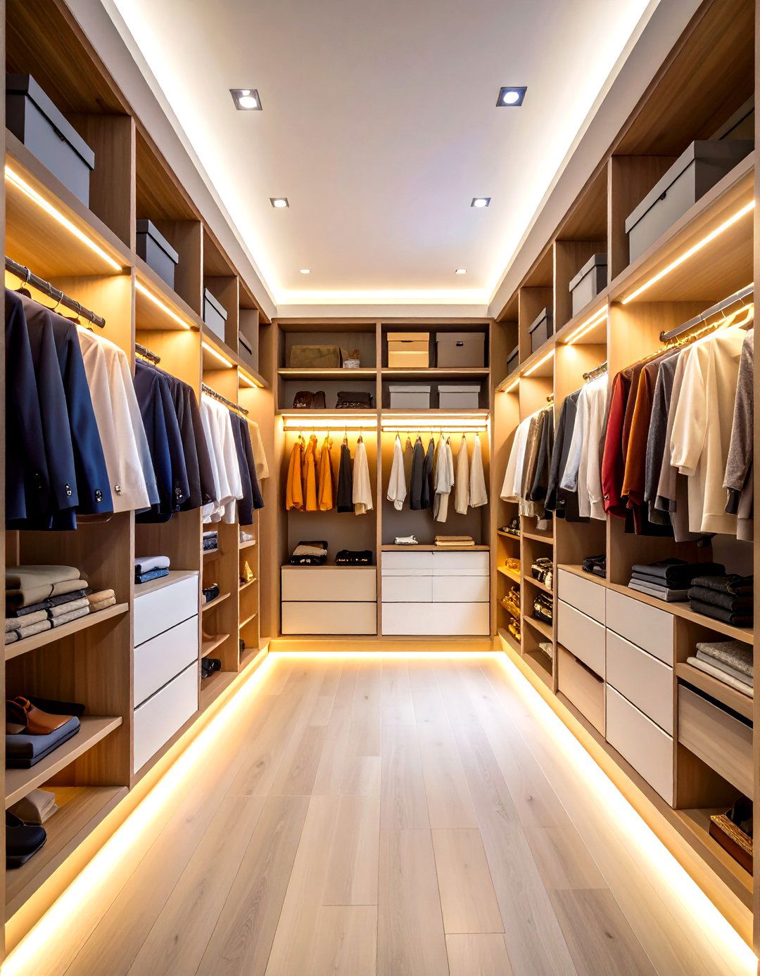 Install LED Strip Lighting - 20 Walk in Closet Ideas