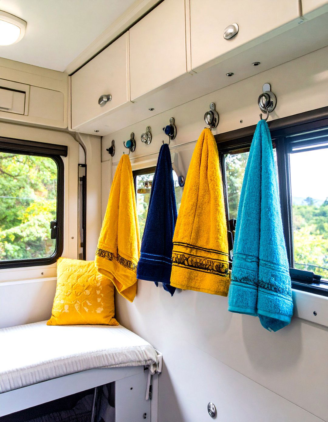 Install Portable Hanging Shower Caddies - 20 Small Rv Bathroom Ideas