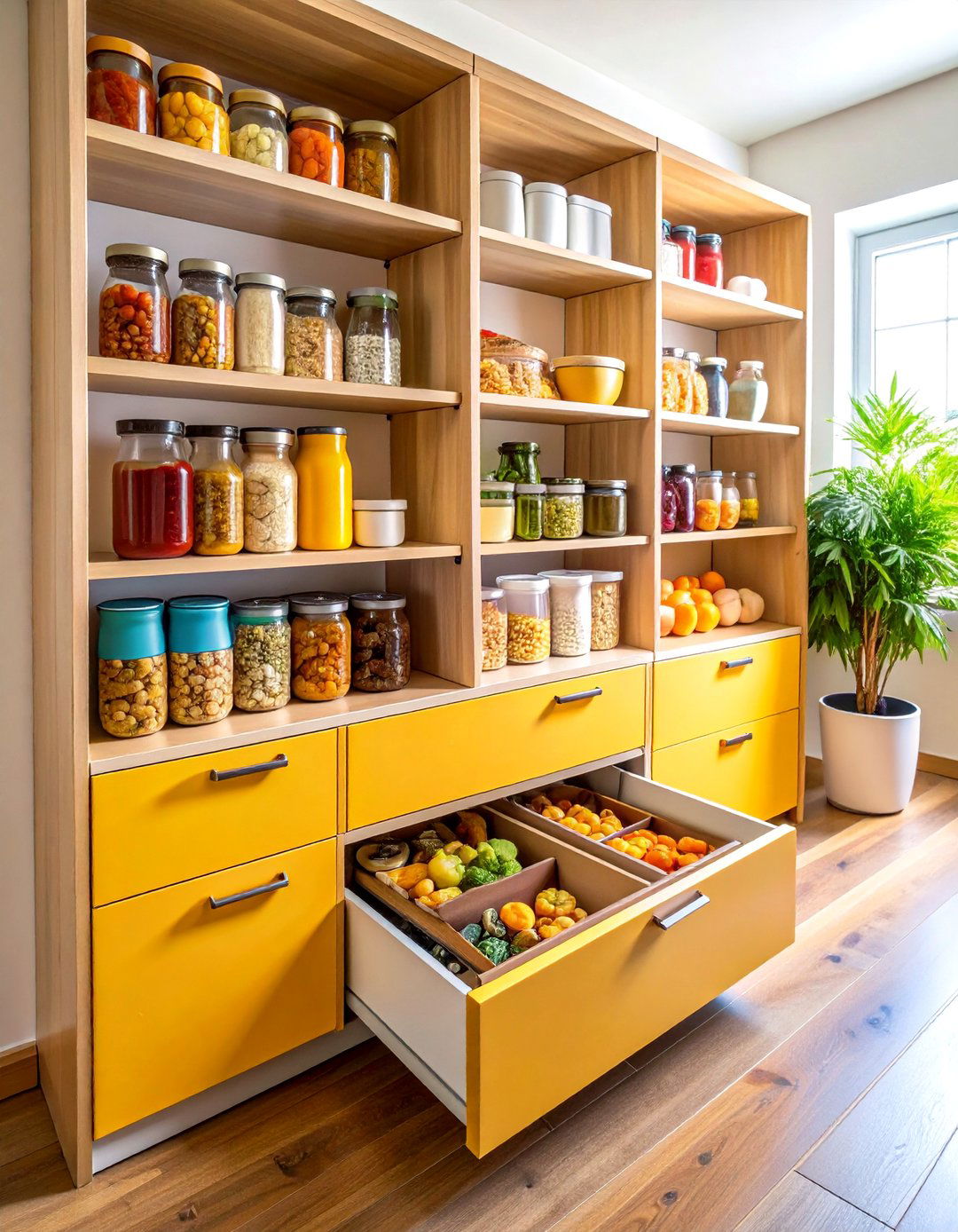 Install Pull Out Drawers - 20 Small Pantry Ideas