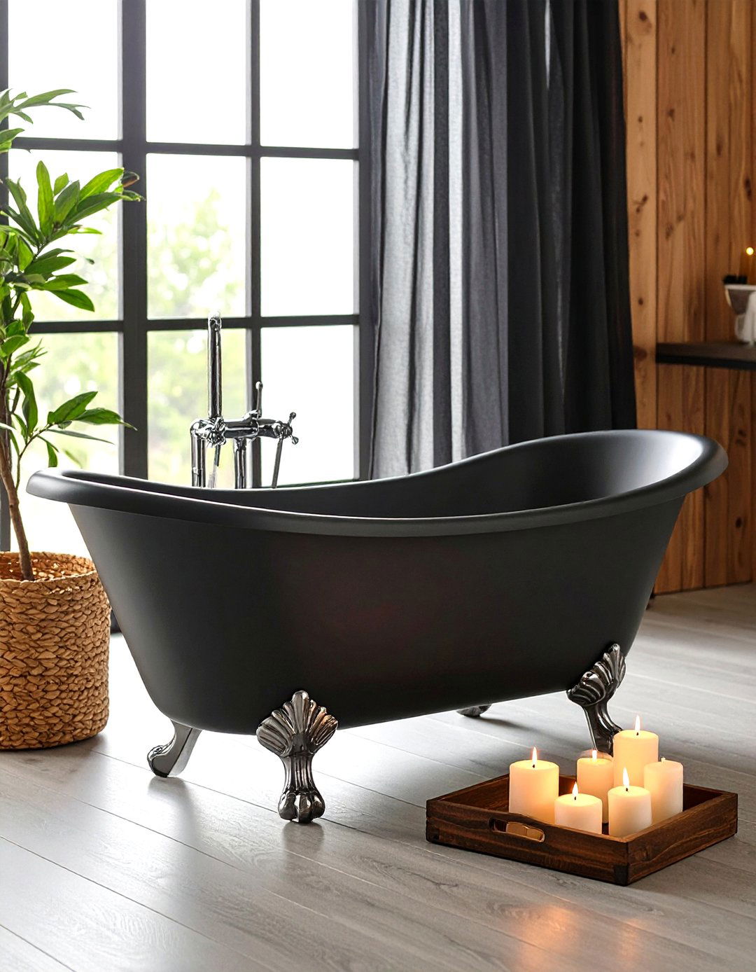 Install a Black Clawfoot Tub as the Throne - 20 Gothic Bathroom Ideas