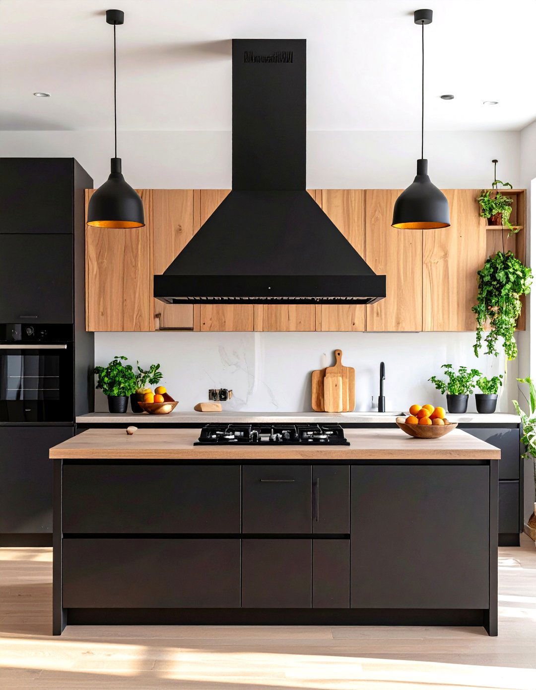 Install a Black Range Hood - 20 Small Kitchen with Black Appliances Ideas