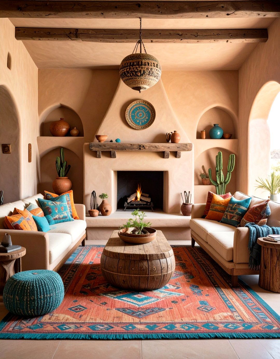 Install a Kiva Style Fireplace - 20 Southwestern Living Room Ideas