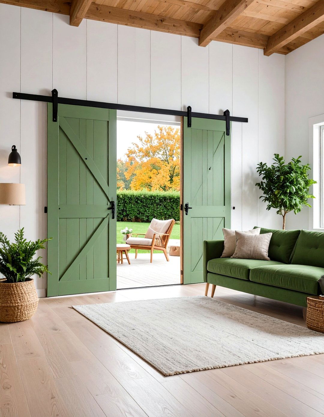 Install a Modern Sliding Barn Door - 20 Boho Farmhouse Decor Ideas