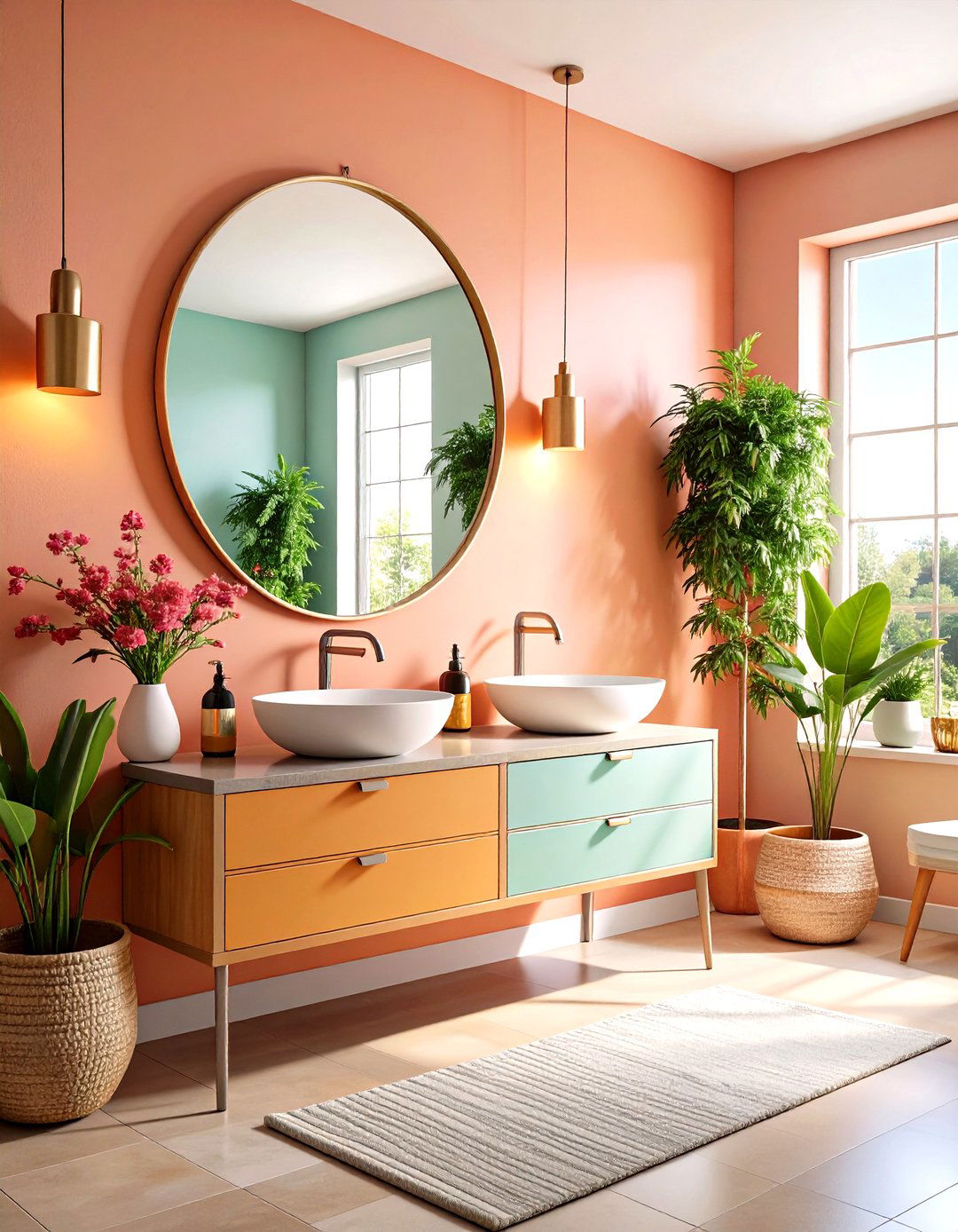 Install a Statement Mirror - 20 Small Powder Room Ideas