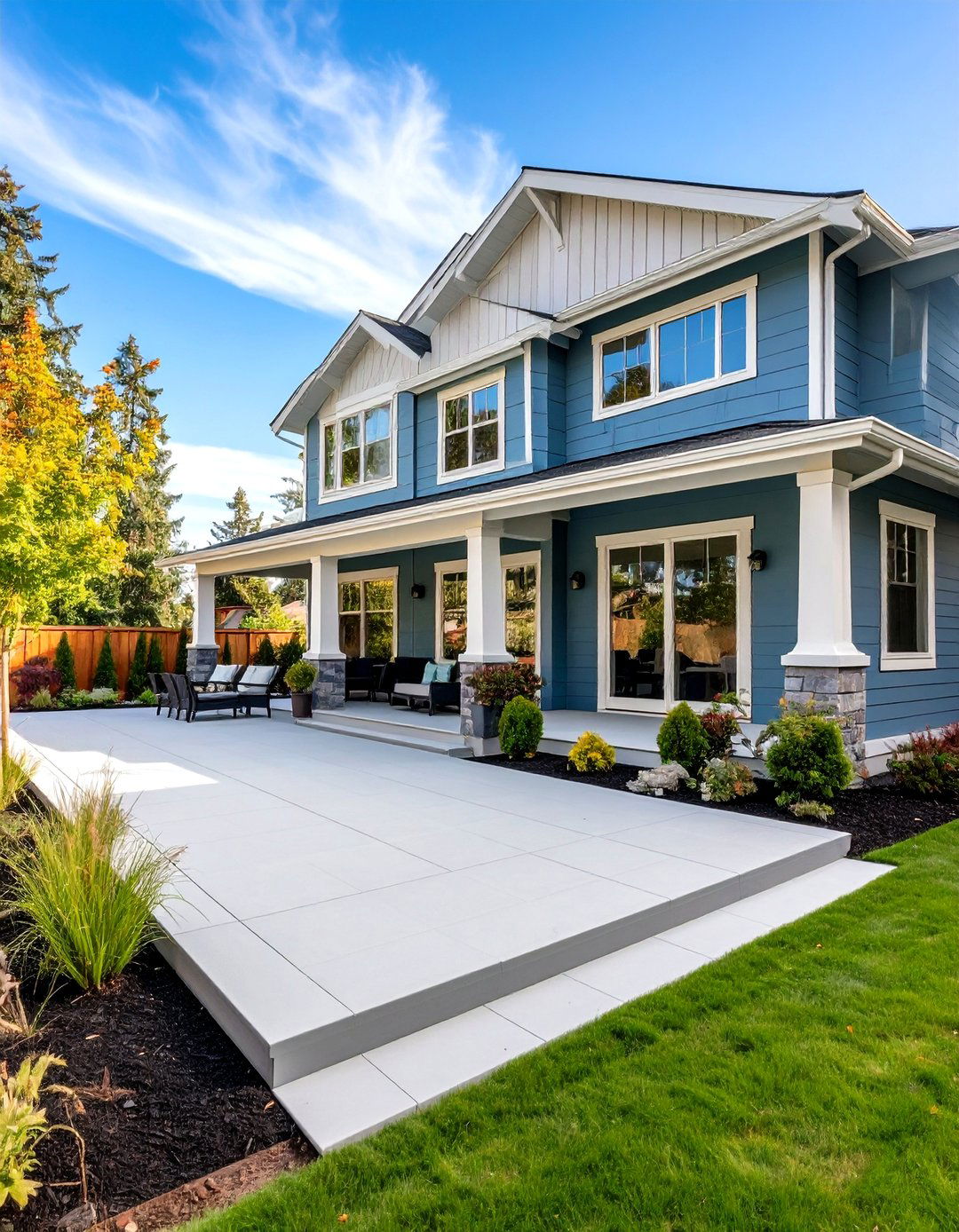 Integral Color Concrete Deck with Fade Resistant Pigments - 20 Concrete Deck Ideas