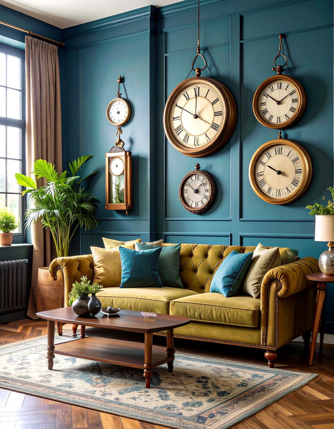 Integrate Antique Clocks and Instruments - 20 Steampunk Living Room Ideas