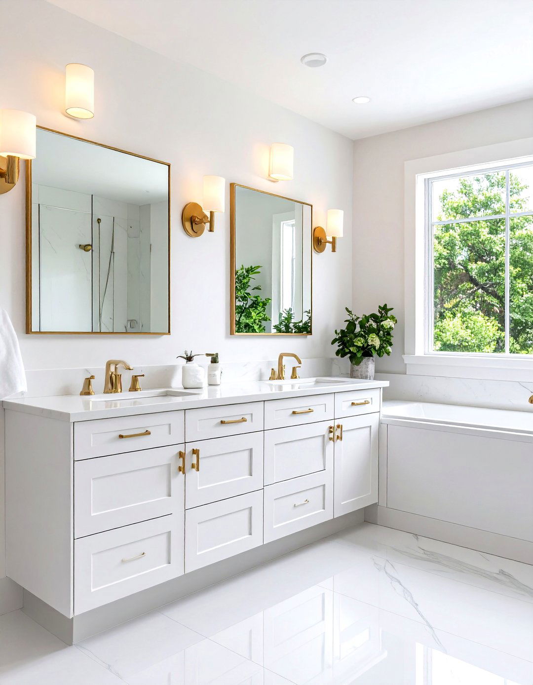 Integrate Chrome and Metal Highlights - 20 Small White Bathroom Ideas