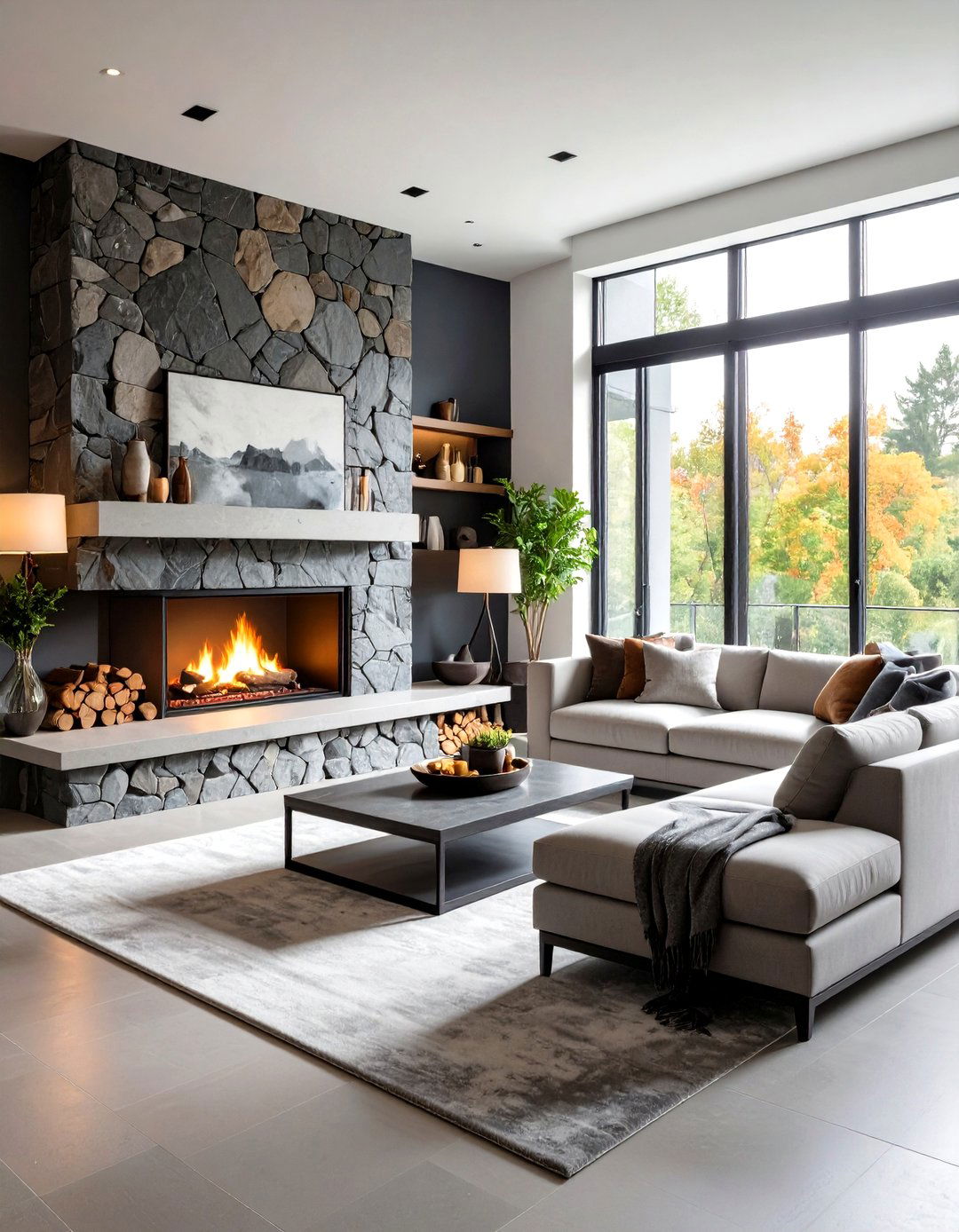 Integrate Stone Accents - 20 Wabi Sabi Interior Design Ideas