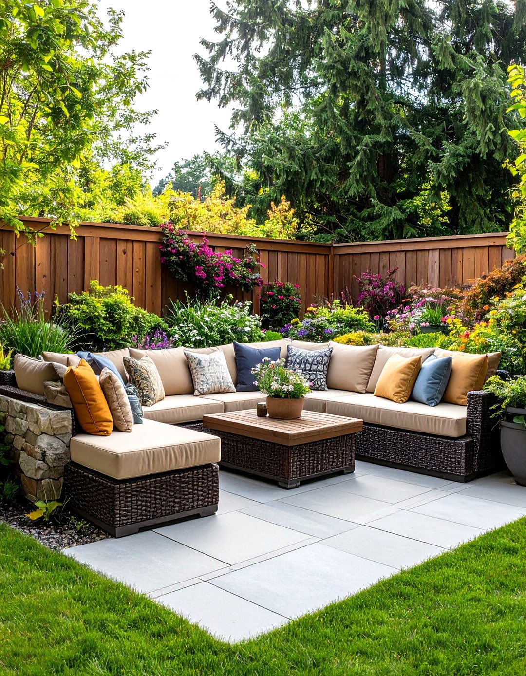 Integrated Bench Seating - 20 Sunken Patio Ideas