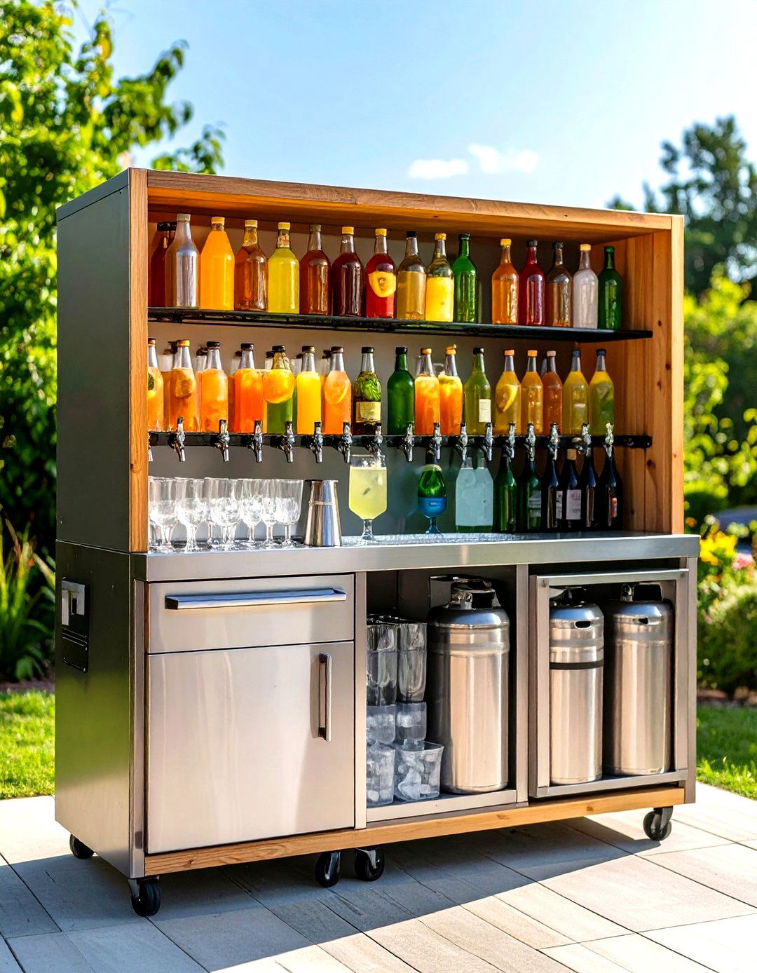 Integrated Beverage Station - 20 Small Outdoor Kitchen Ideas