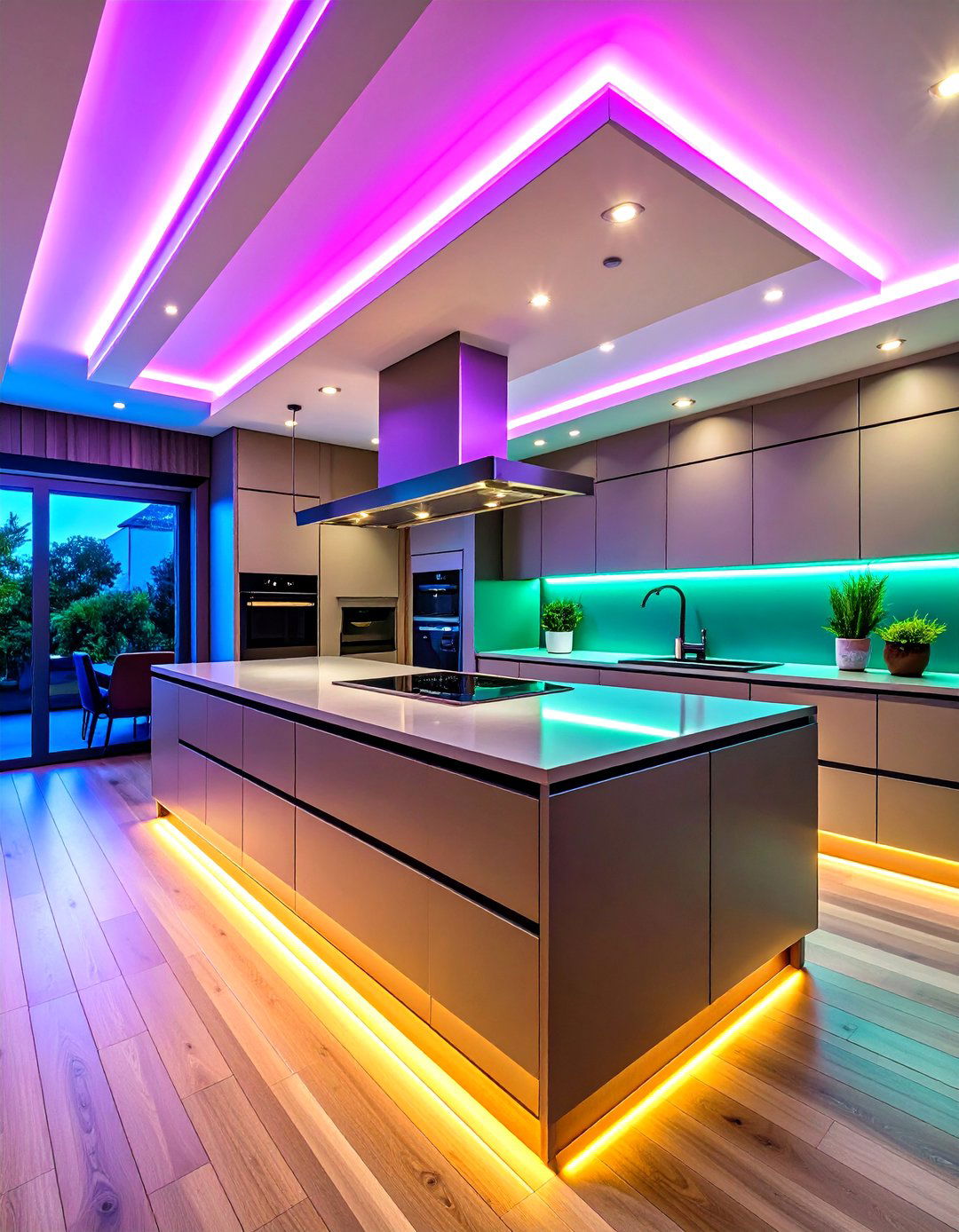 Integrated Kitchen Ceiling LED Lighting - 20 Kitchen Ceiling Ideas