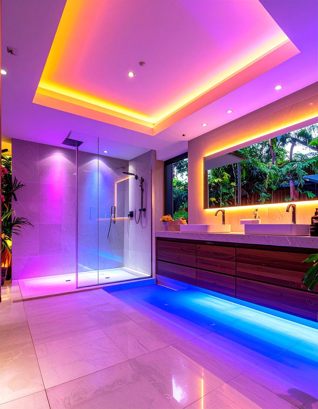 Integrated LED Lighting - 20 Small Shower Ideas