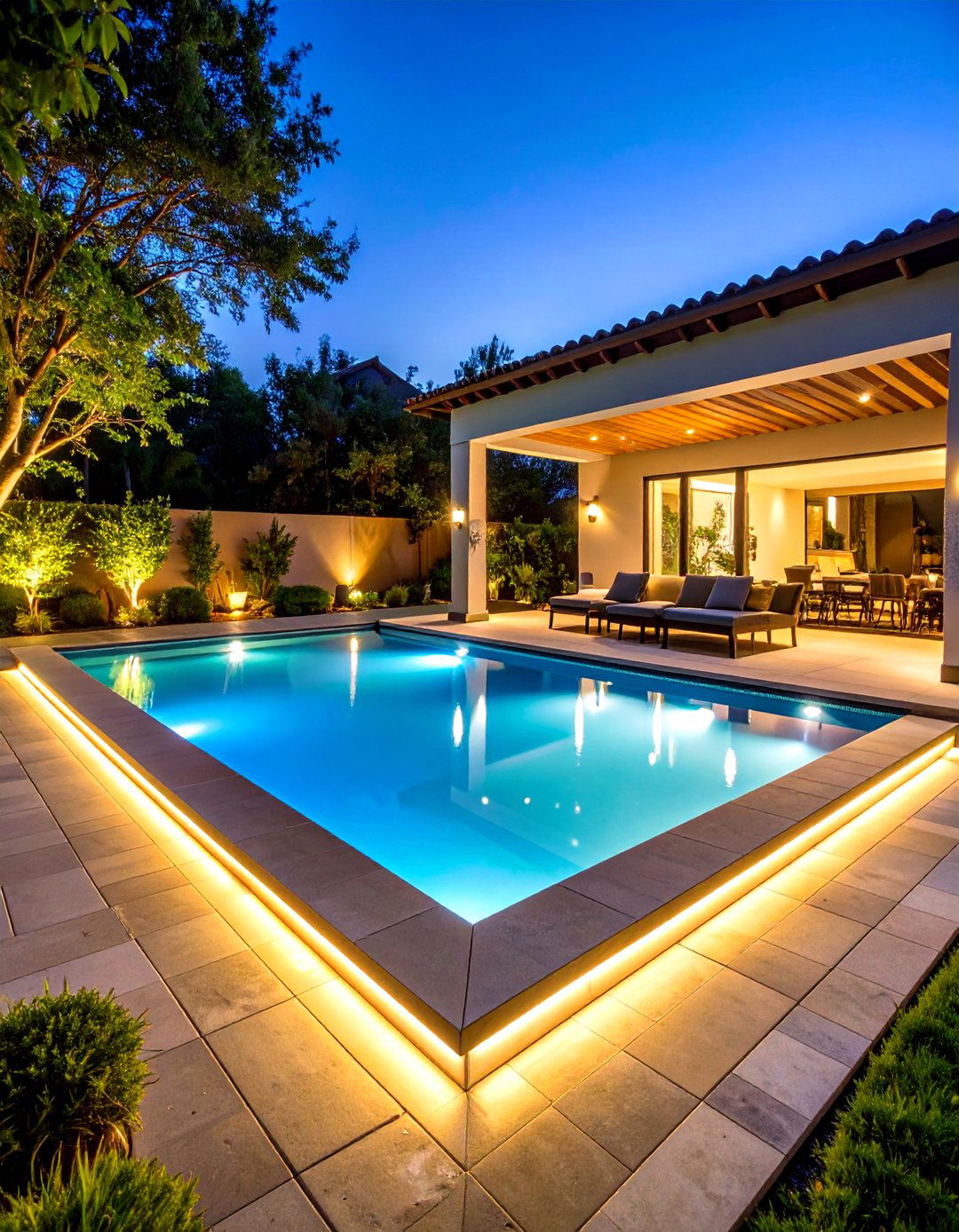 Integrated Lighting Pavers Around Pool Ambiance - 20 Pavers Around Pool Ideas