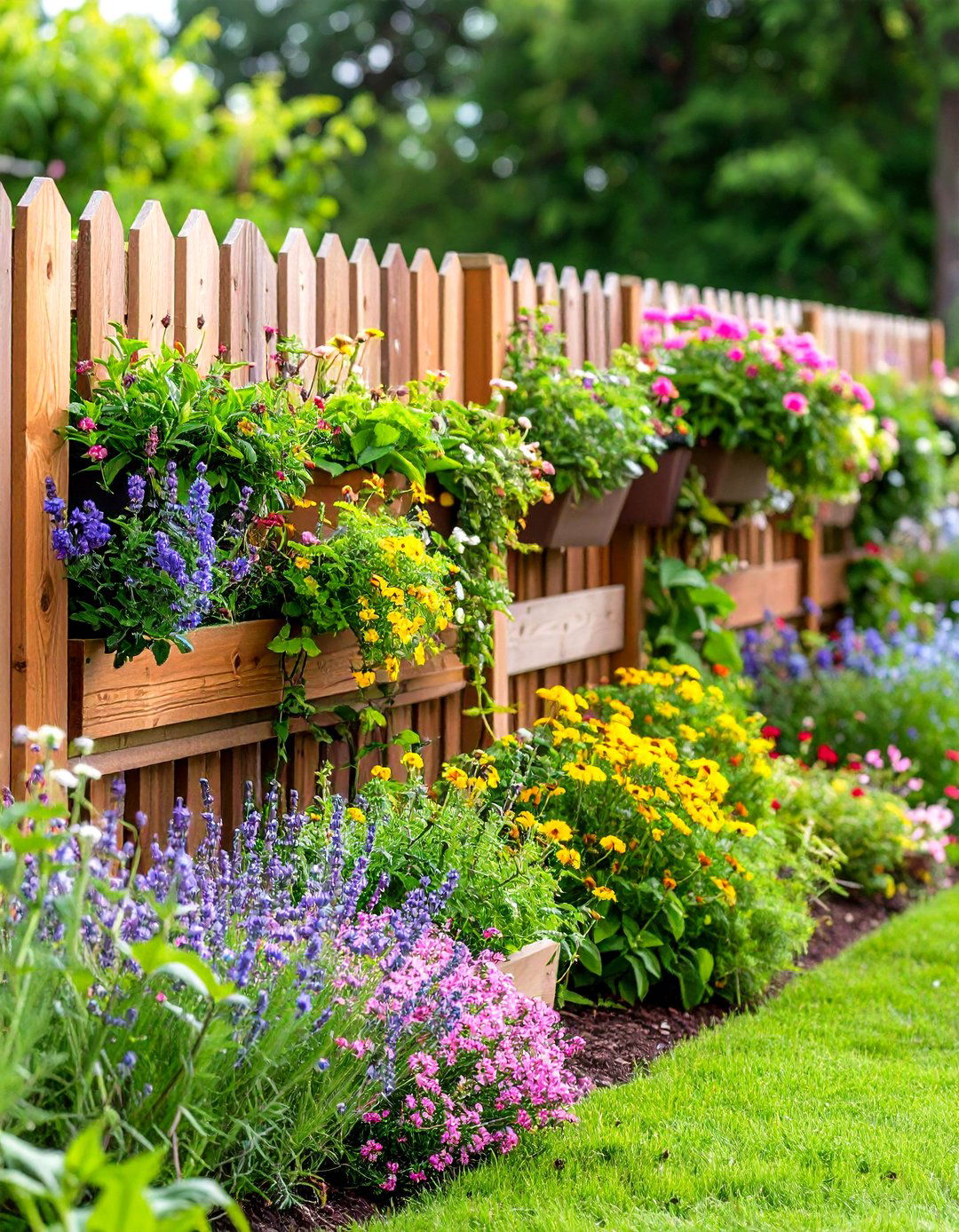 Integrated Planter Boxes - 20 Split Rail Fence Ideas