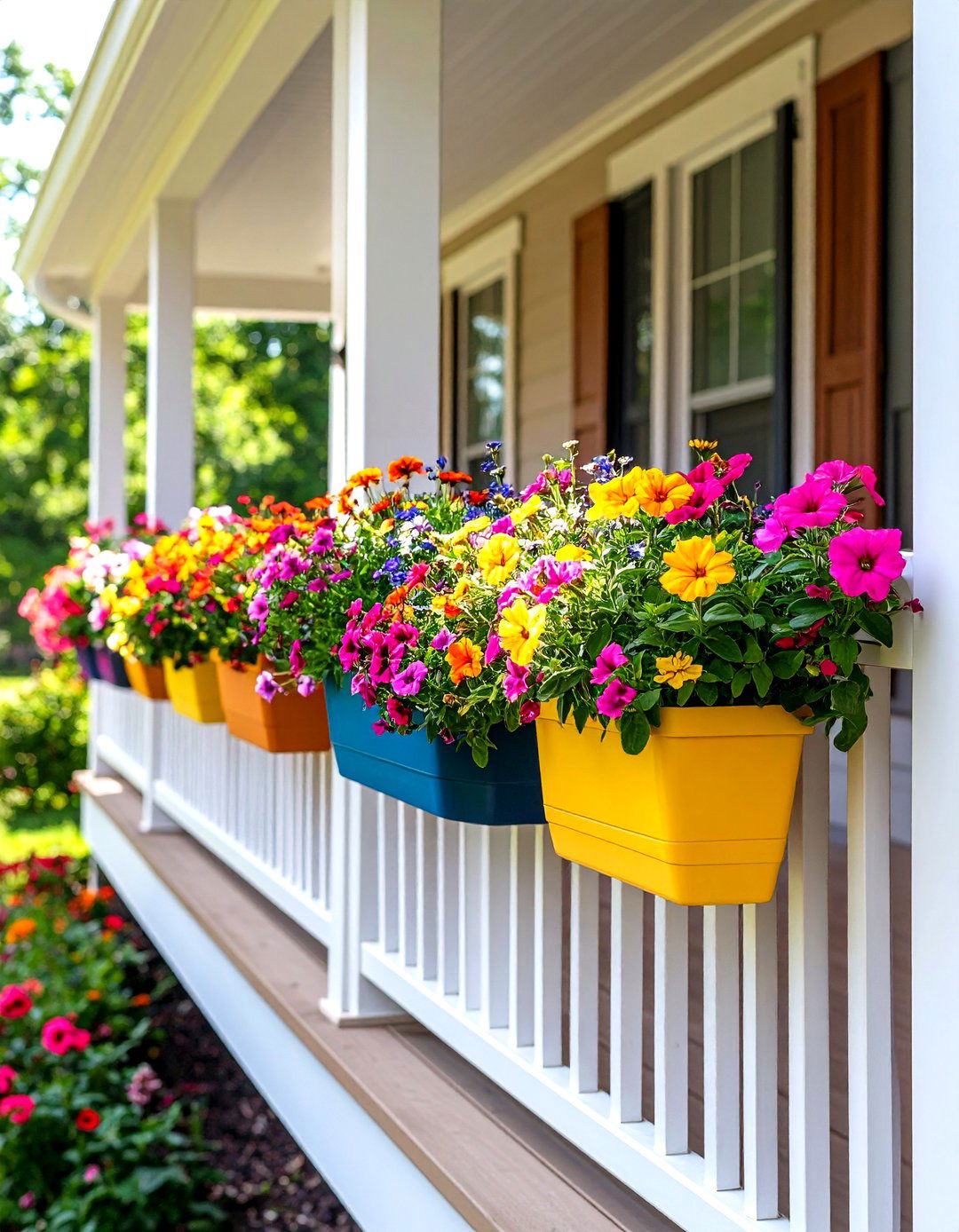 Integrated Planters and Flower Boxes - 20 Side Porch Ideas