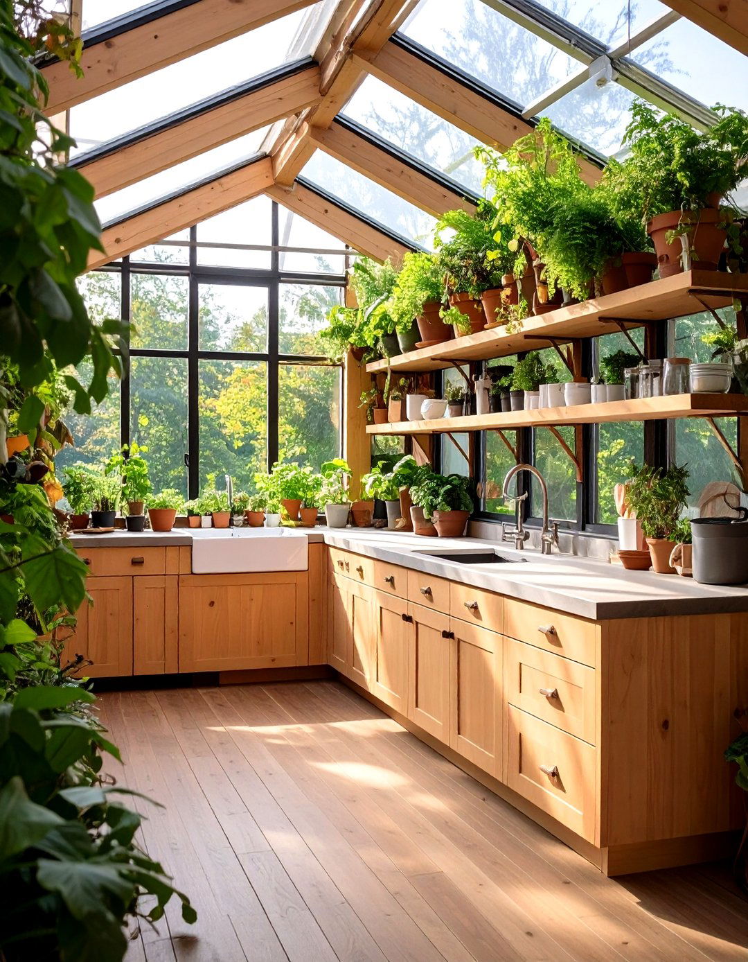 Integrated Scullery in Greenhouse Kitchen Layouts - 20 Greenhouse Kitchen Design Ideas