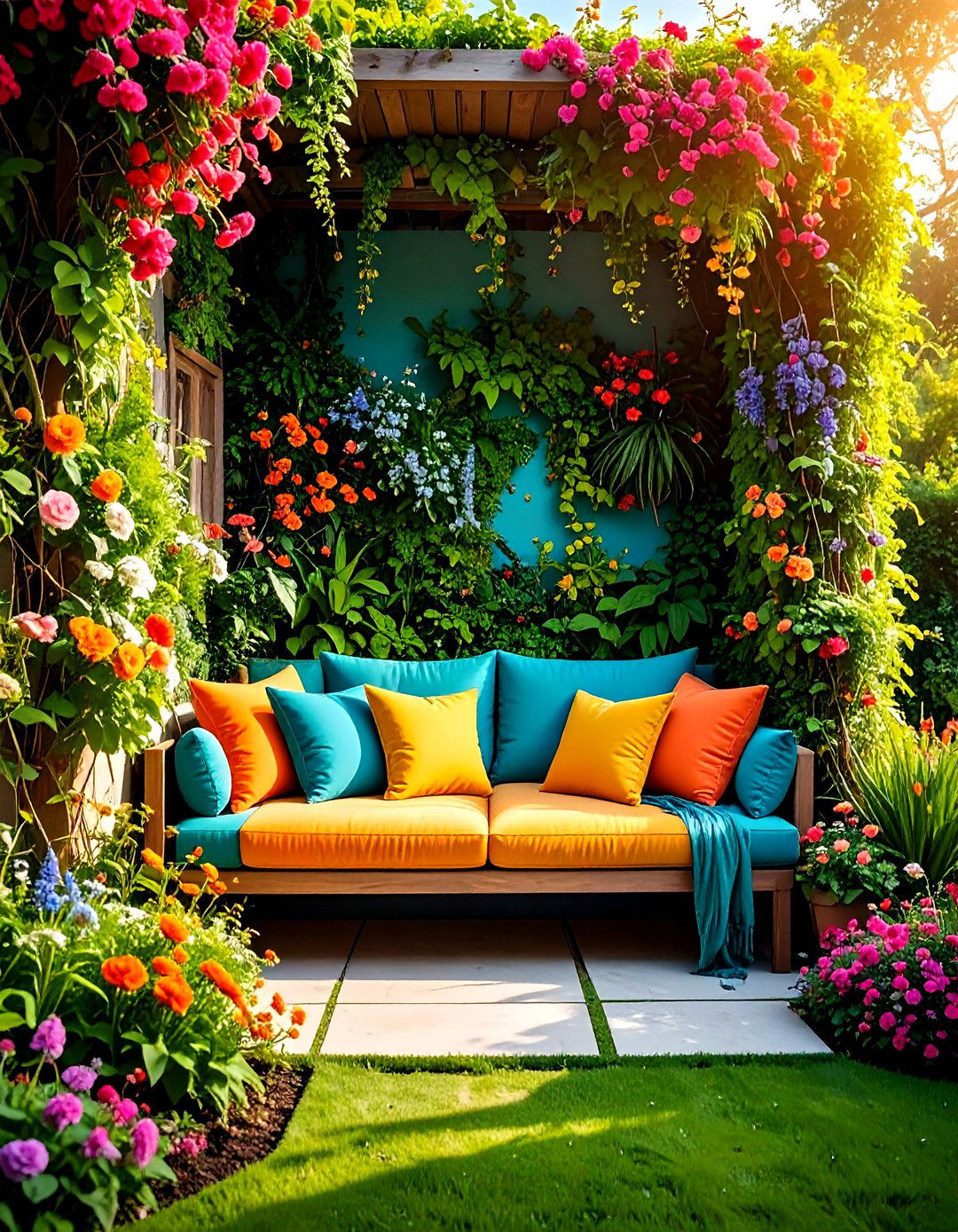 Integrated Seating Niches - 20 Small Walled Garden Ideas