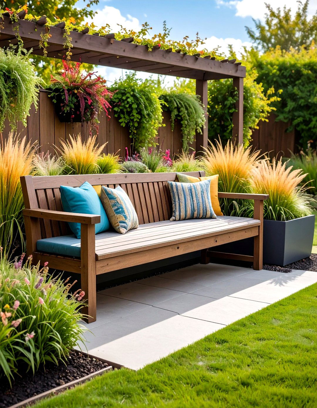 Integrated Seating Planters - 20 Small Garden Ideas