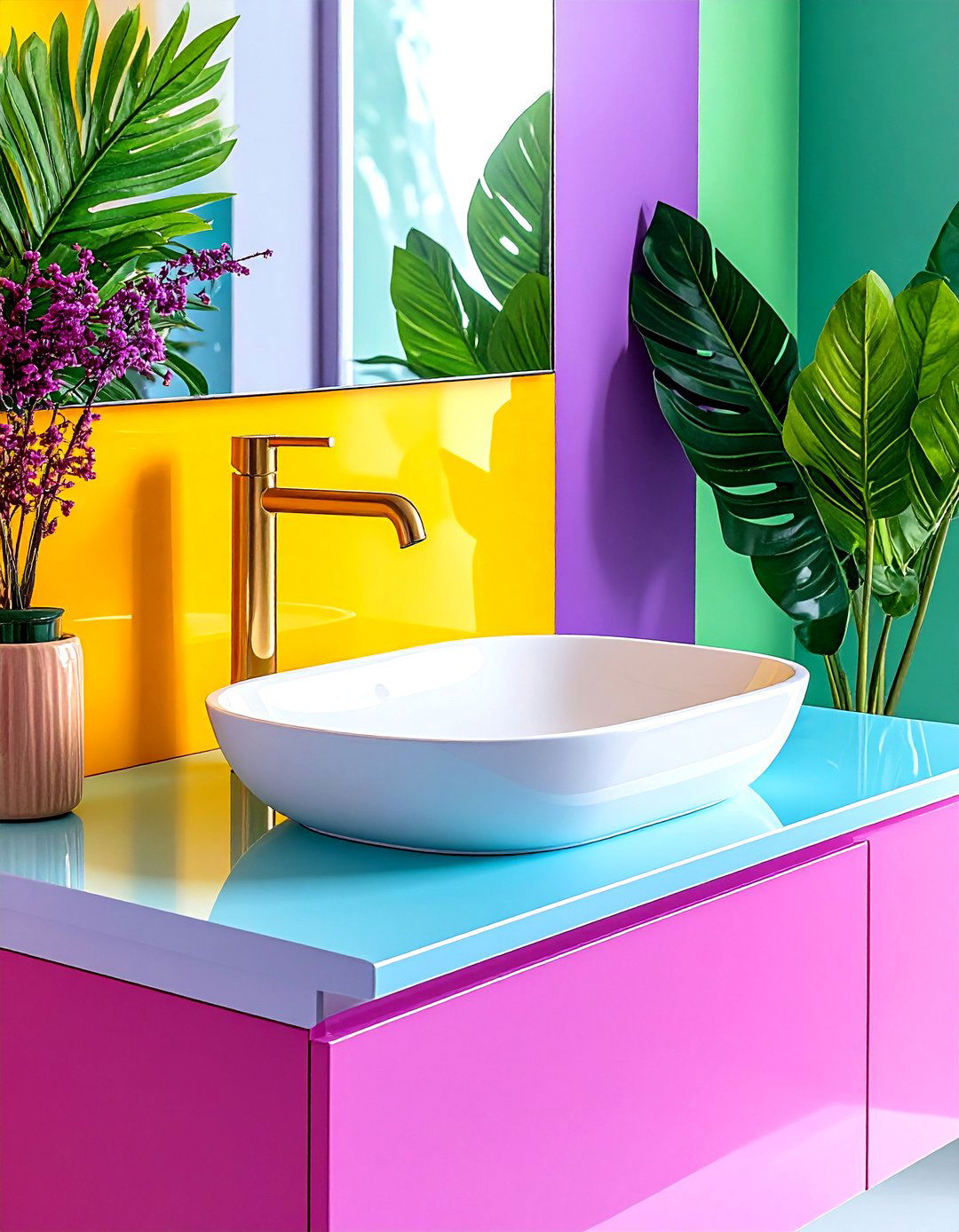 Integrated Sink Countertops - 20 Small Bathroom Sink Ideas