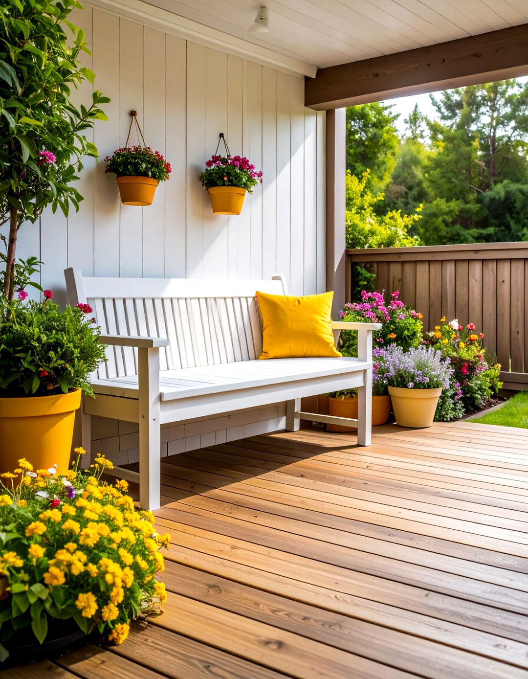 Integrated Storage Bench - 20 Under Deck Landscaping Ideas
