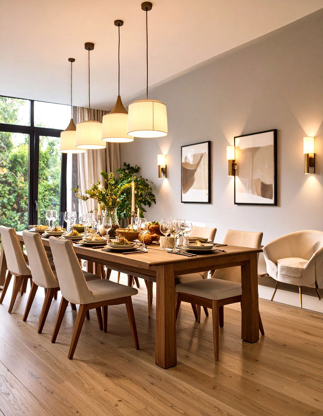Integrated Wall Sconces Extend Dining Room Lighting Layers - 20 Dining Room Lighting Ideas