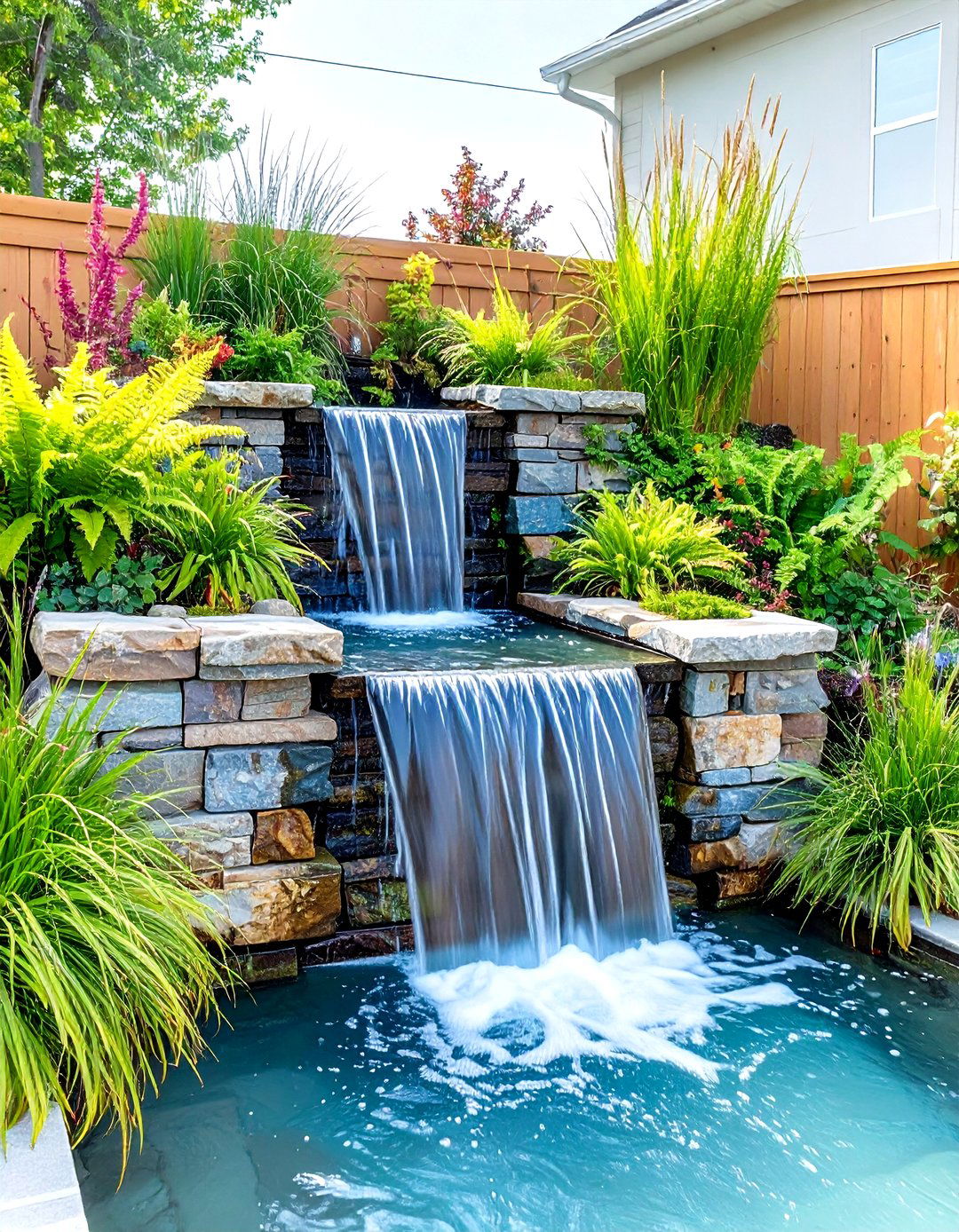 Integrated Water Features - 20 Sloped Garden Ideas