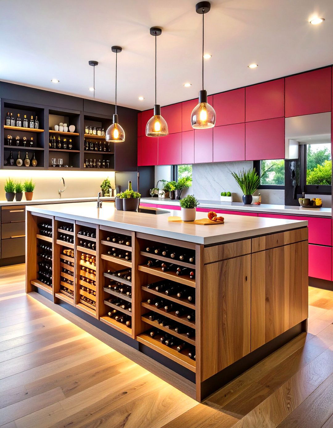 Integrated Wine Rack - 20 Small Kitchen Island Ideas