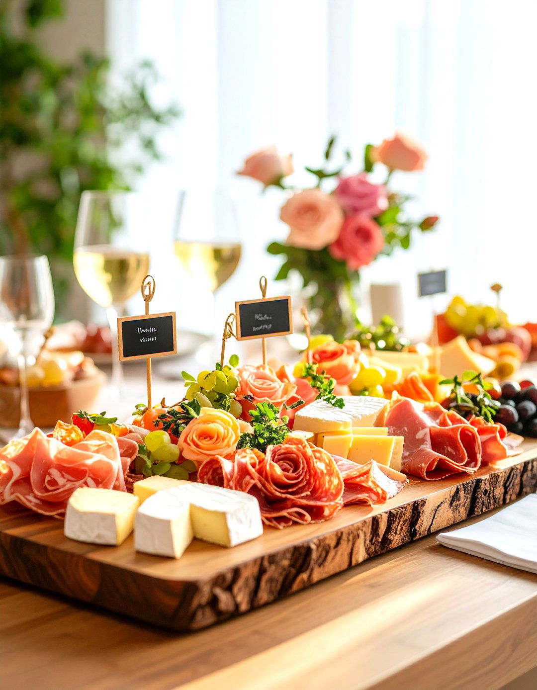 Interactive Charcuterie Board Non Floral Wedding Centerpiece - 20 non-floral wedding centerpiece ideas