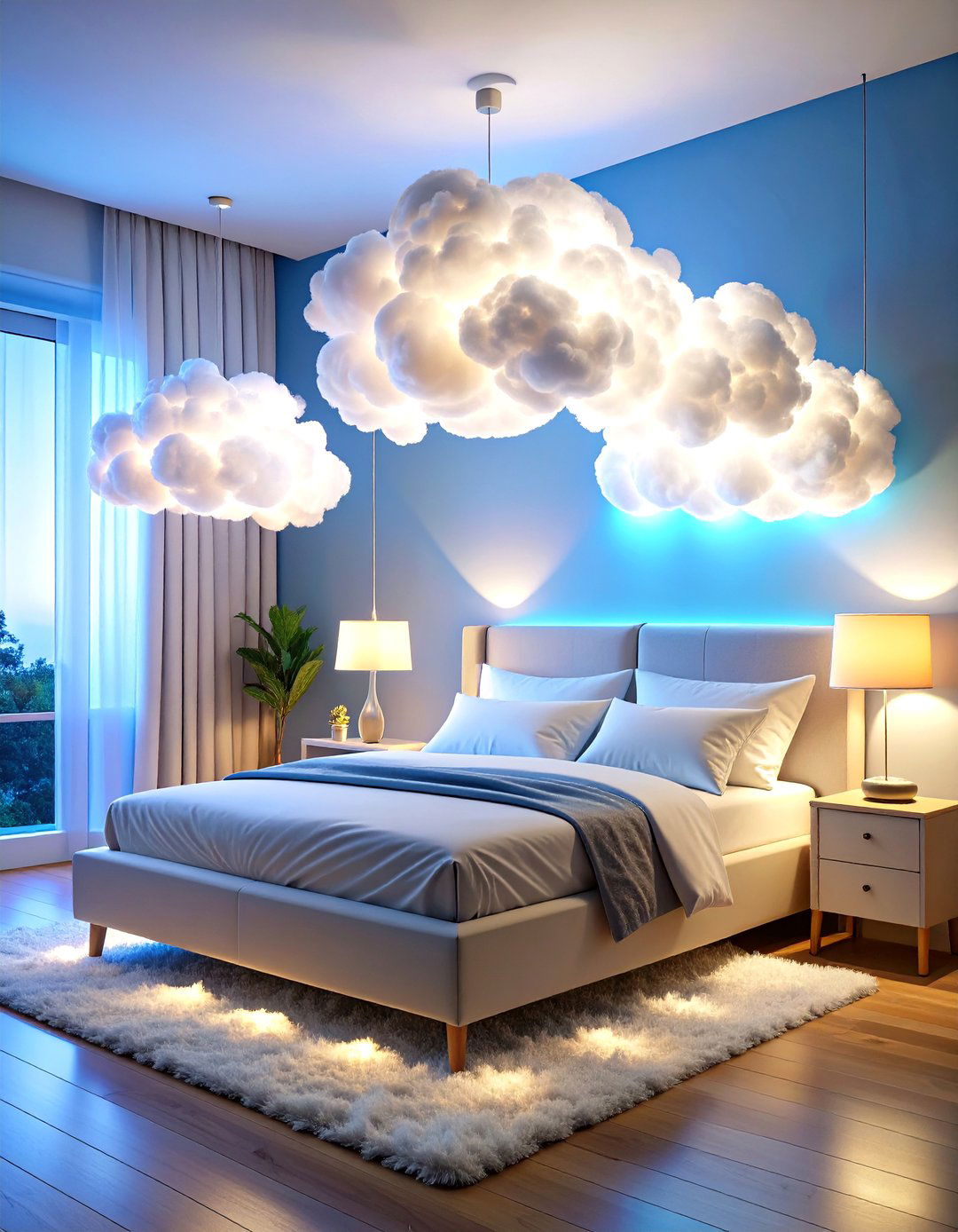 Interactive Cloud Themed Bedroom Lighting - 20 Cloud Themed Bedroom Ideas
