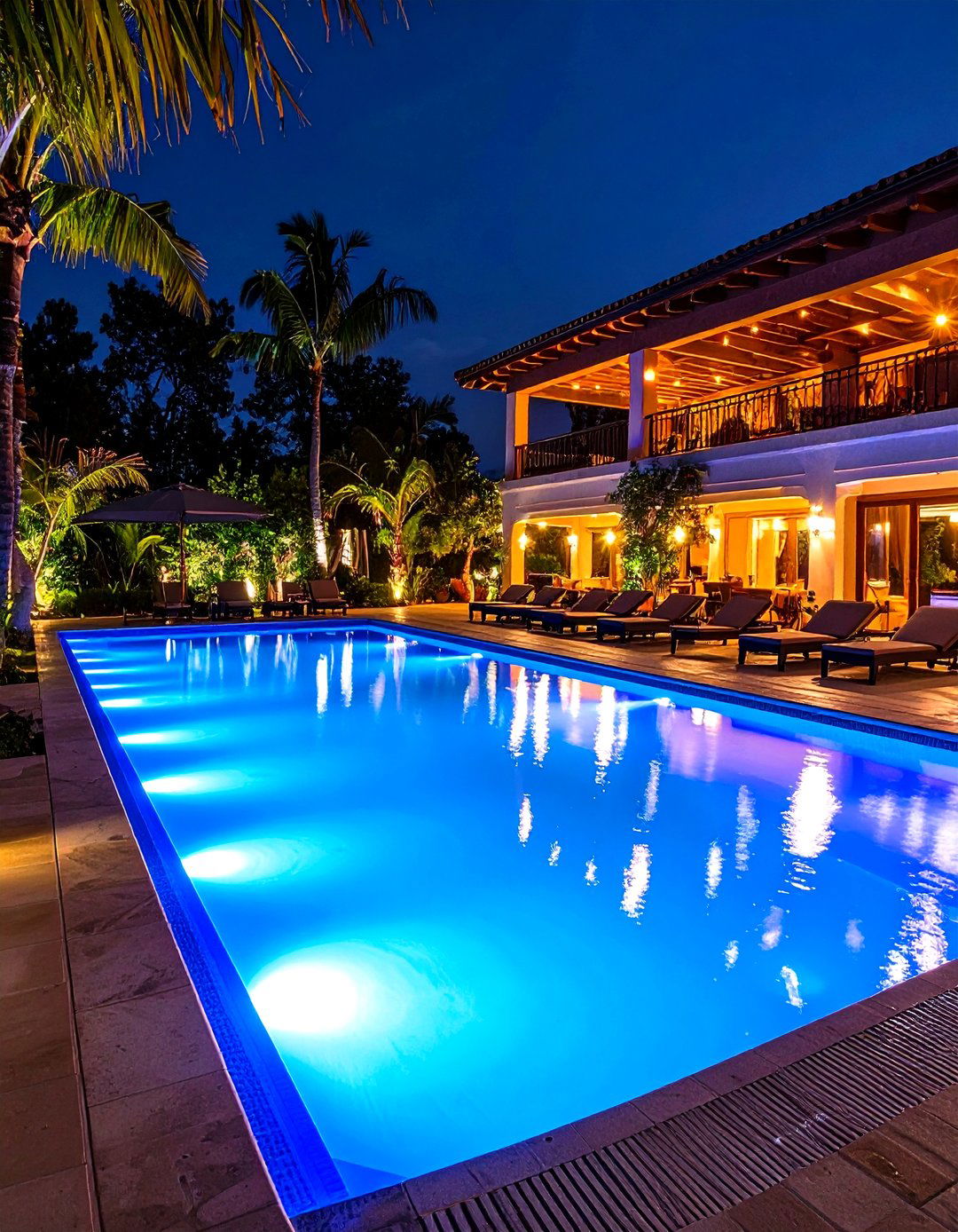 Interactive Music Synchronized Pool Lighting Shows - 20 Pool Lighting Ideas