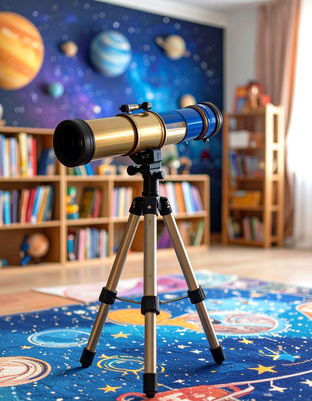 Interactive Telescope Corner - 20 Space-themed Room Ideas