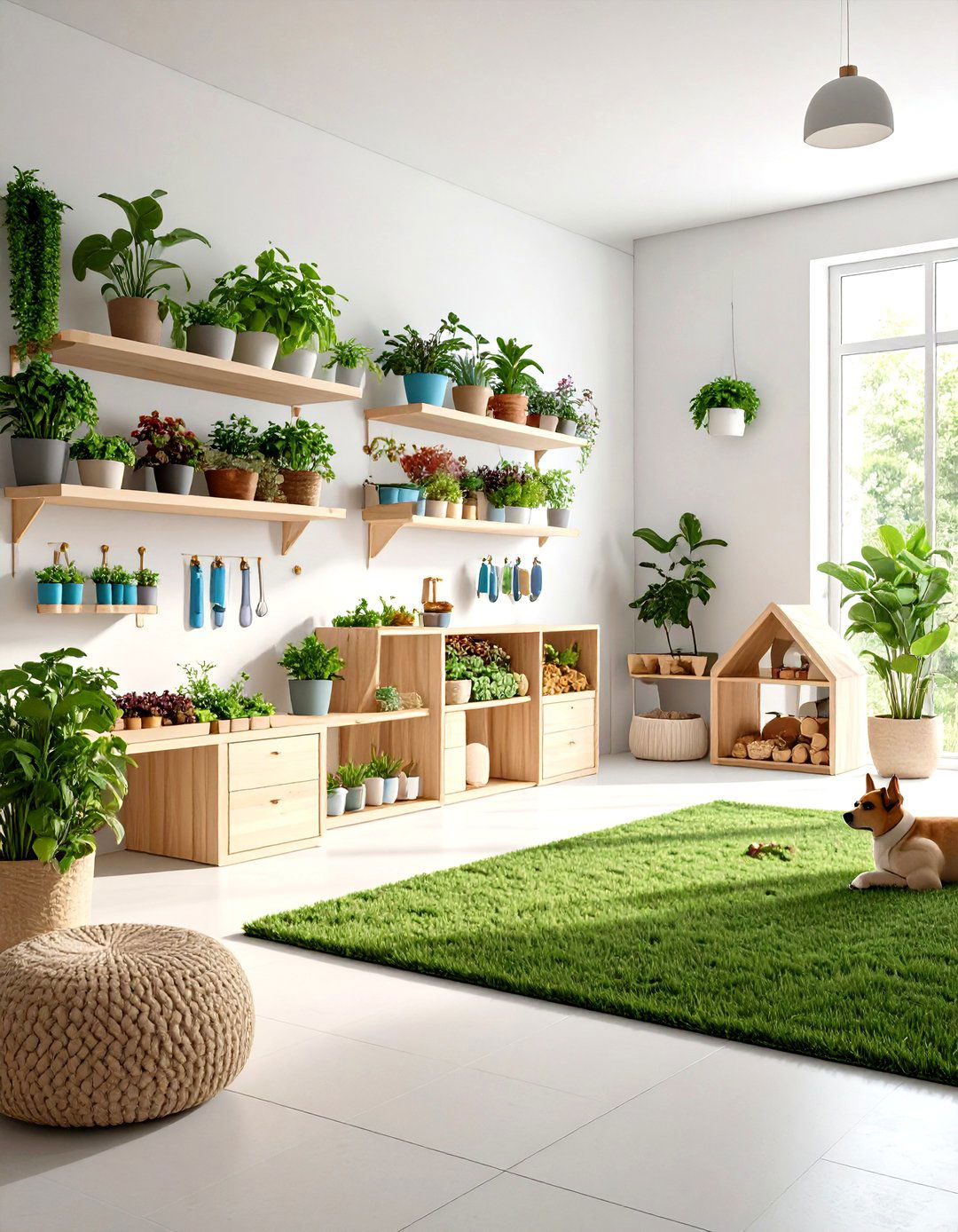 Interactive Wall Features Enrich the Dog Room - 20 Dog Room Ideas