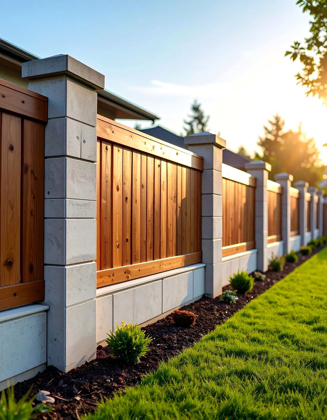 Interlocking Modular Concrete Block Fence - 20 Concrete Block Fence Ideas