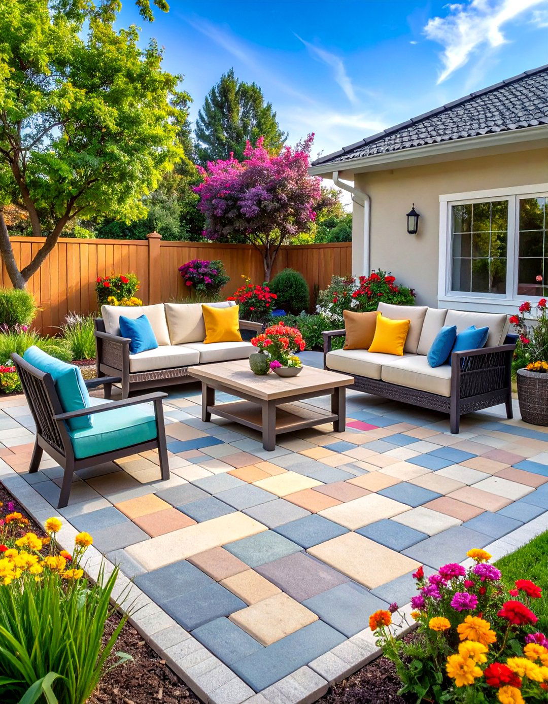Interlocking Paver Patio with Structural Stability - 20 Paver Patio Ideas