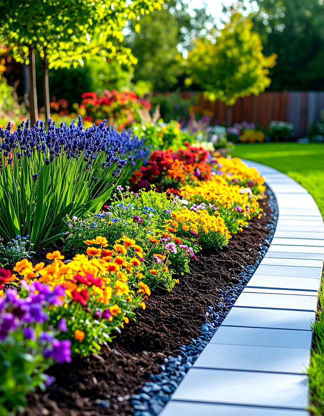 Interlocking Plastic Garden Edging with Installation Simplicity - 20 Modern Garden Edging Ideas