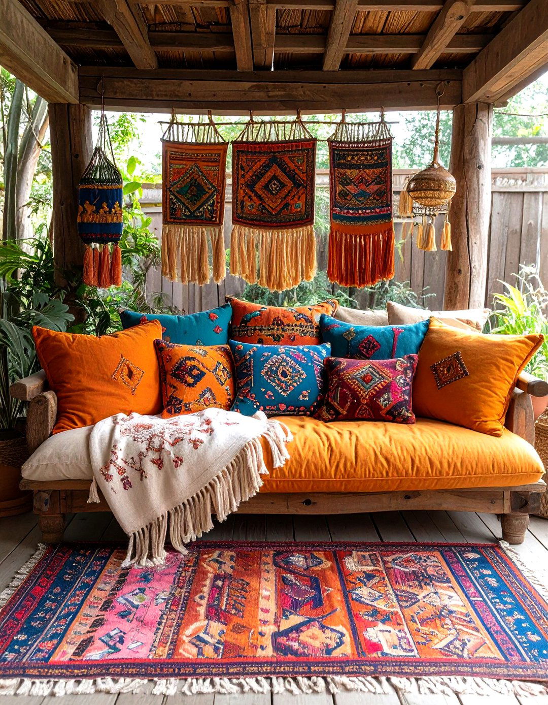 Intricate Textile Layers - 20 Bohemian Tropical Bohemian Decor Ideas