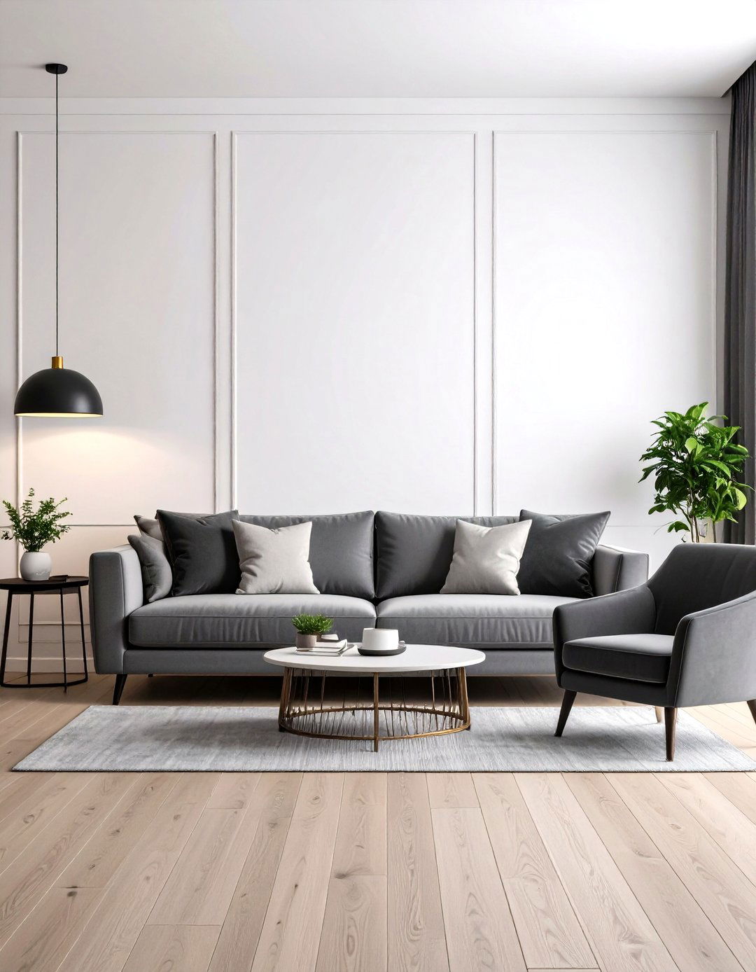 Introduce Bold Contrast to Your Grey Couch - 20 Grey Couch Living Room Ideas