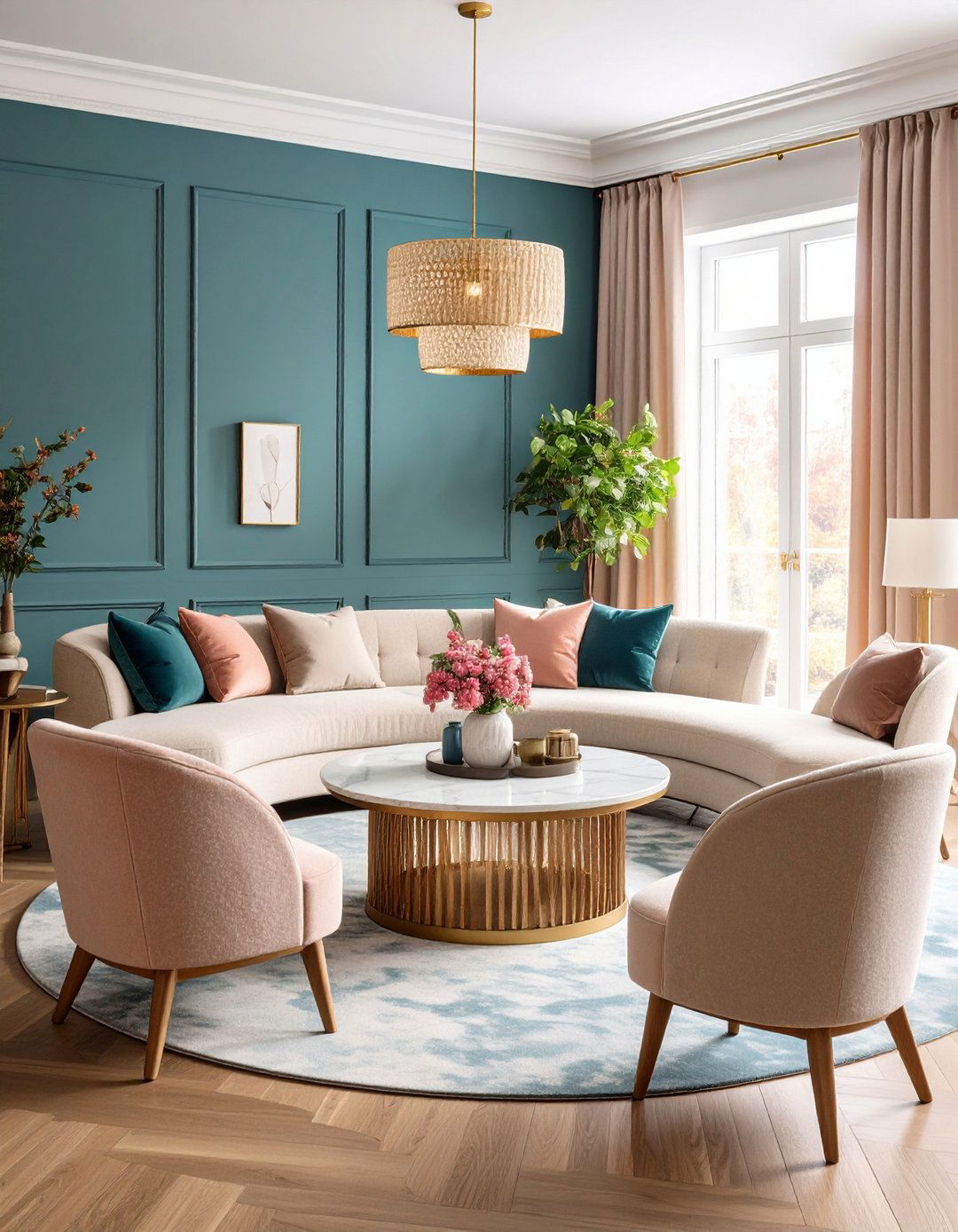 Introduce Curved Sofas for Flow - 20 Formal Living Room Ideas