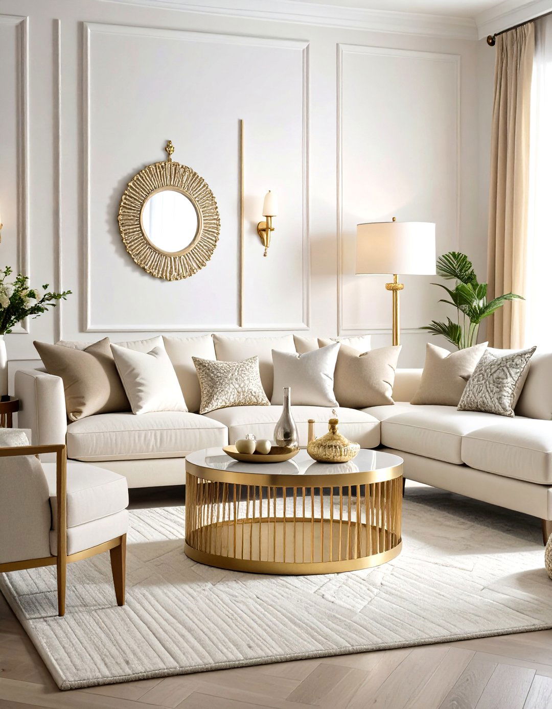 Introduce Metallic Accents for Subtle Sparkle - 20 Cream Living Room Ideas