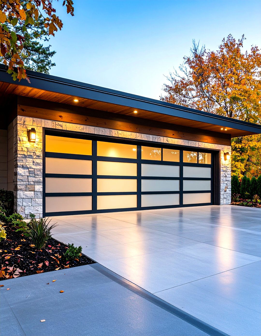 Introduce Natural Light with Frosted or Tinted Glass Panels - 20 Garage Makeover Ideas
