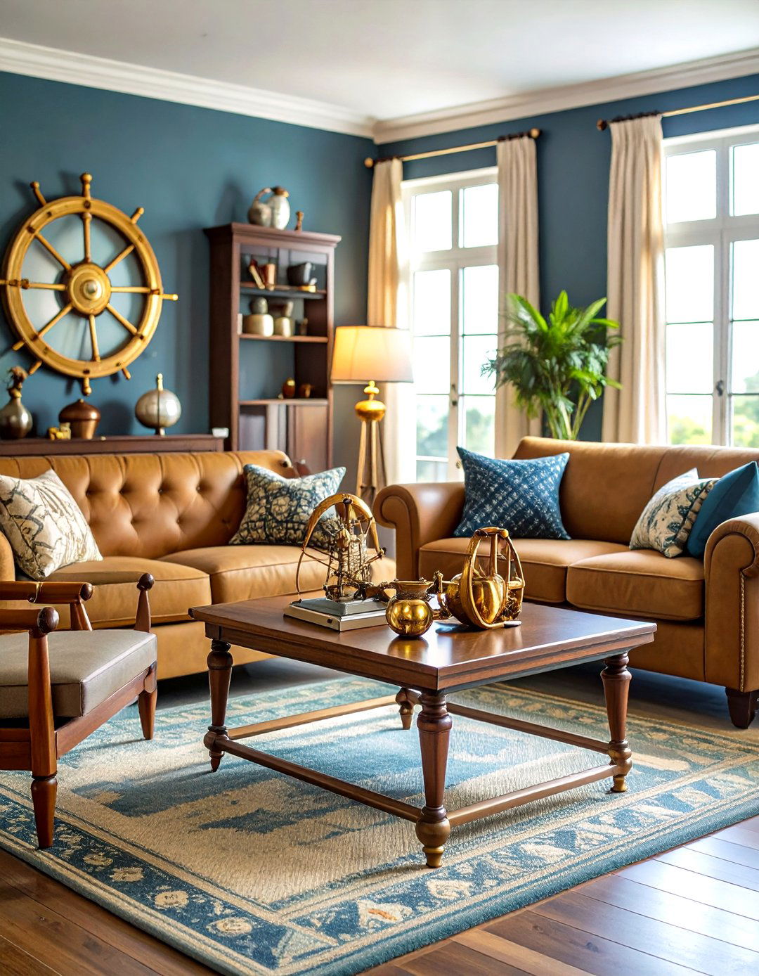 Introduce Nautical Steampunk Accents - 20 Steampunk Living Room Ideas