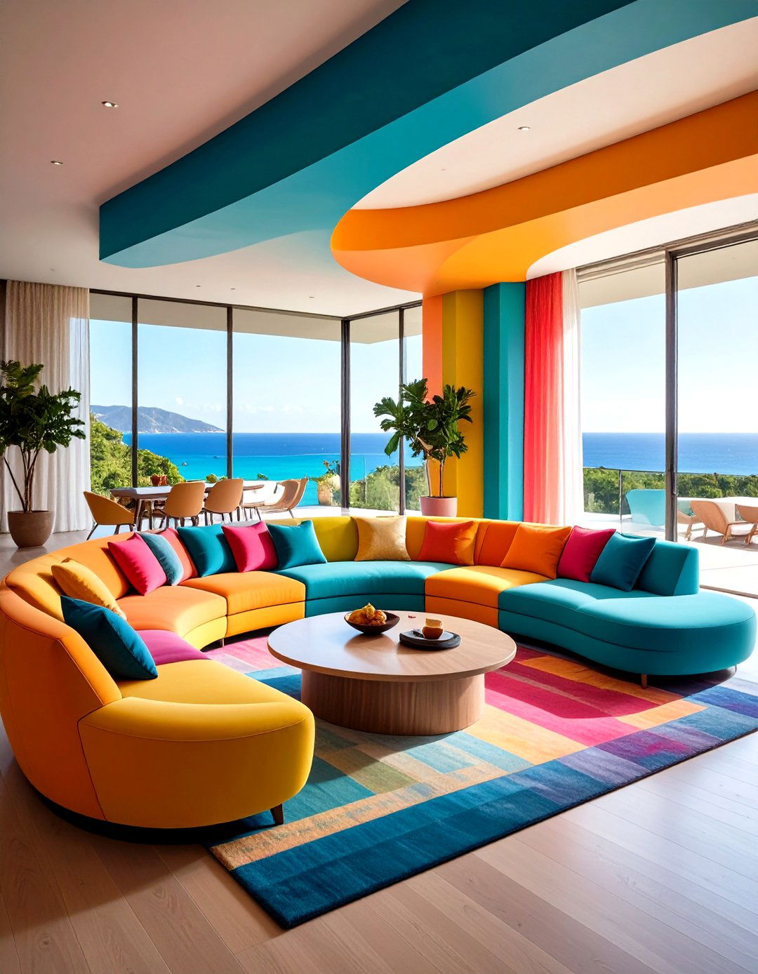 Introduce Organic Flow with Curved Sectionals - 20 Sectional Living Room Ideas