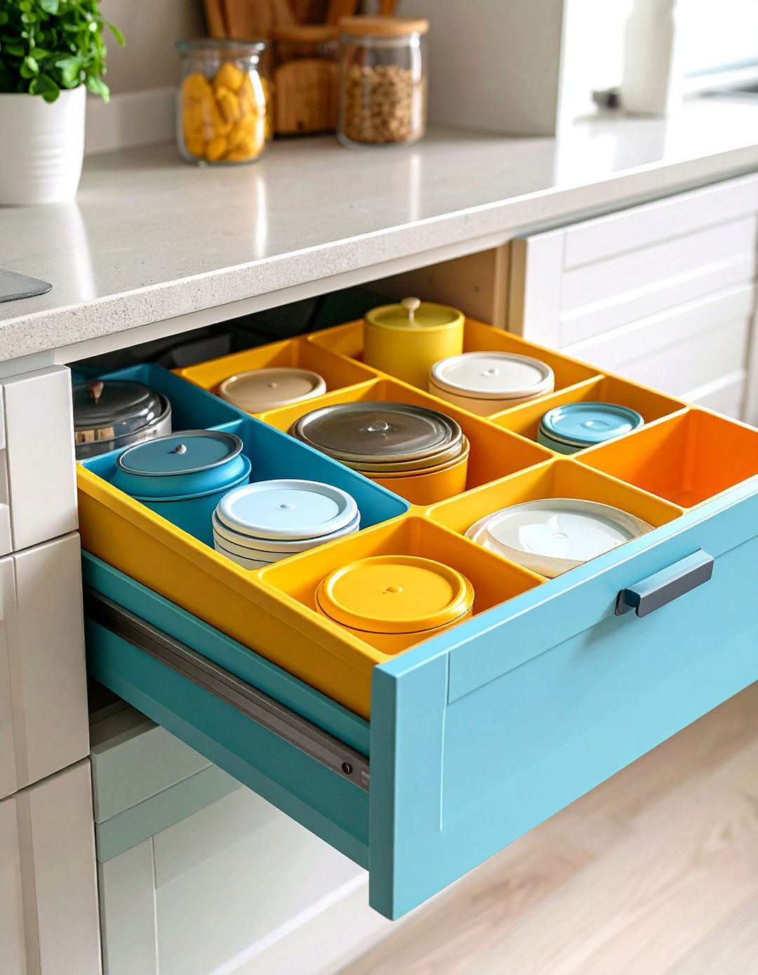 Invest in Lid Organizers - 20 Tupperware Organization Ideas