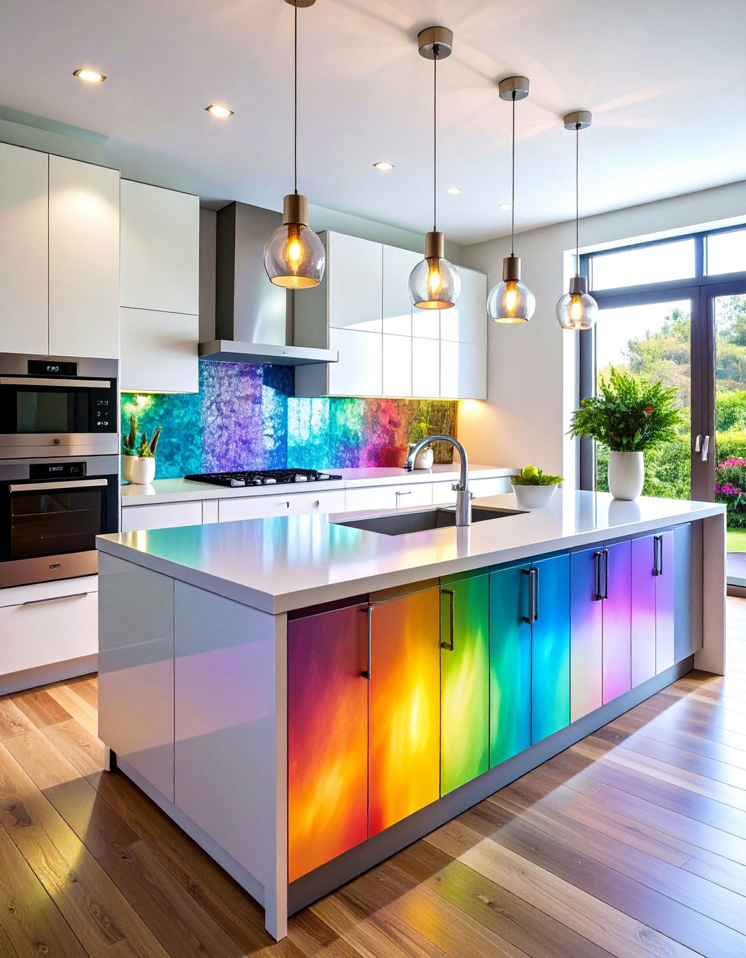 Iridescent Kitchen Backsplash Glass with Color Shifting Properties - 20 Kitchen Backsplash Ideas