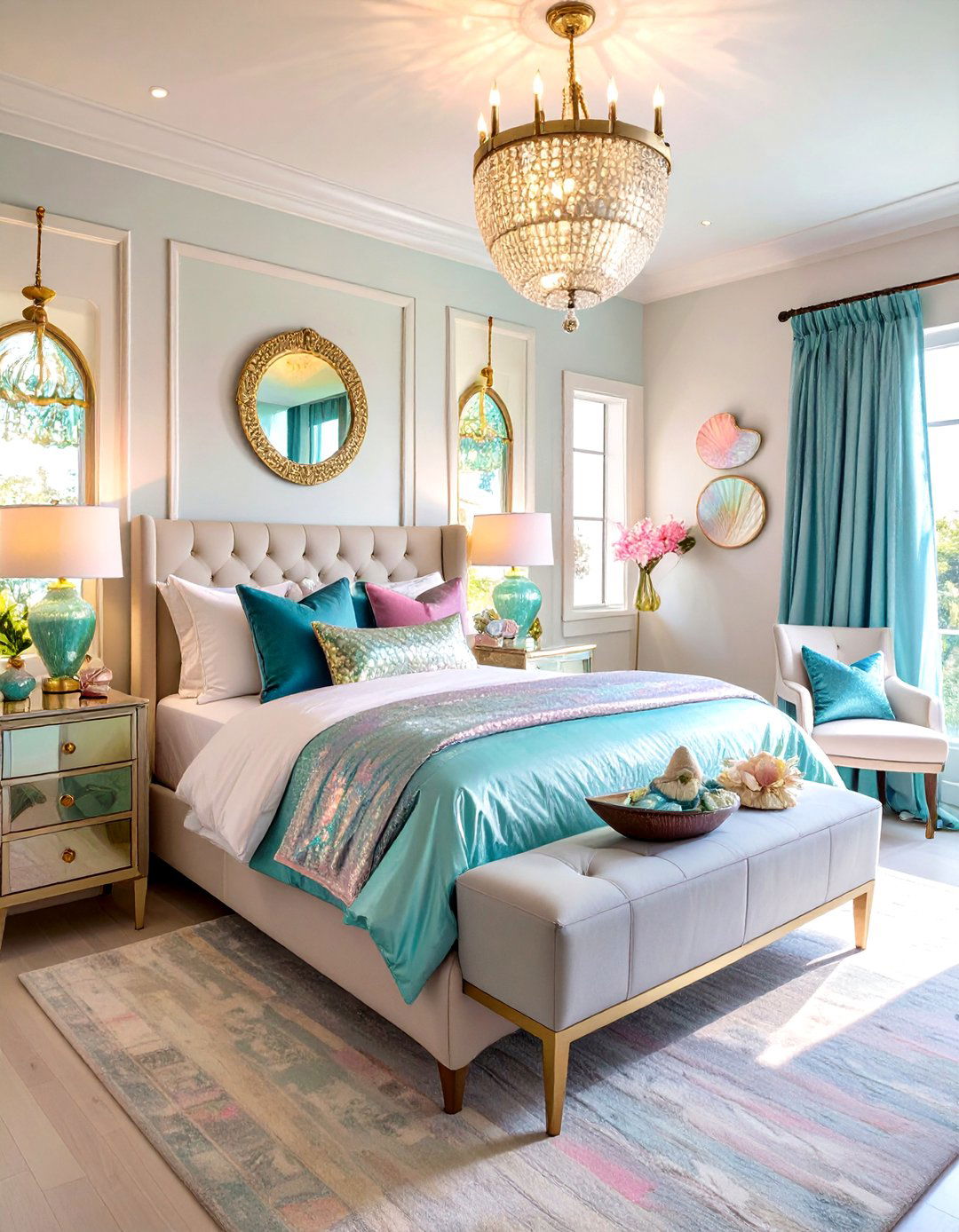 Iridescent and Pearlescent Accents - 20 Underwater Mermaid Bedroom Ideas
