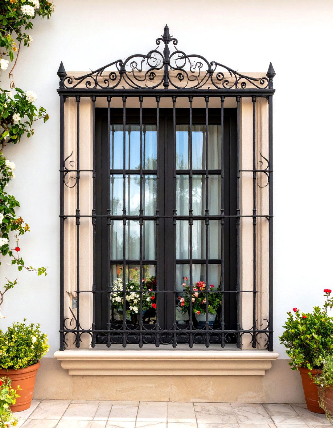Iron Grilled Ventana Segura Spanish Style Window - 20 spanish style windows