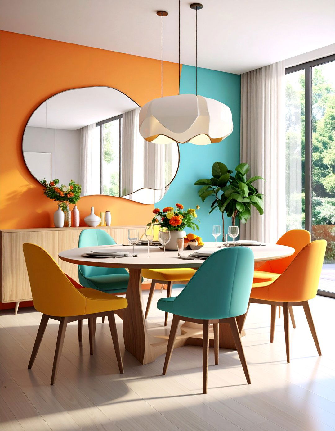 Irregular Organic Shaped Mirror - 20 Dining Room Mirror Ideas