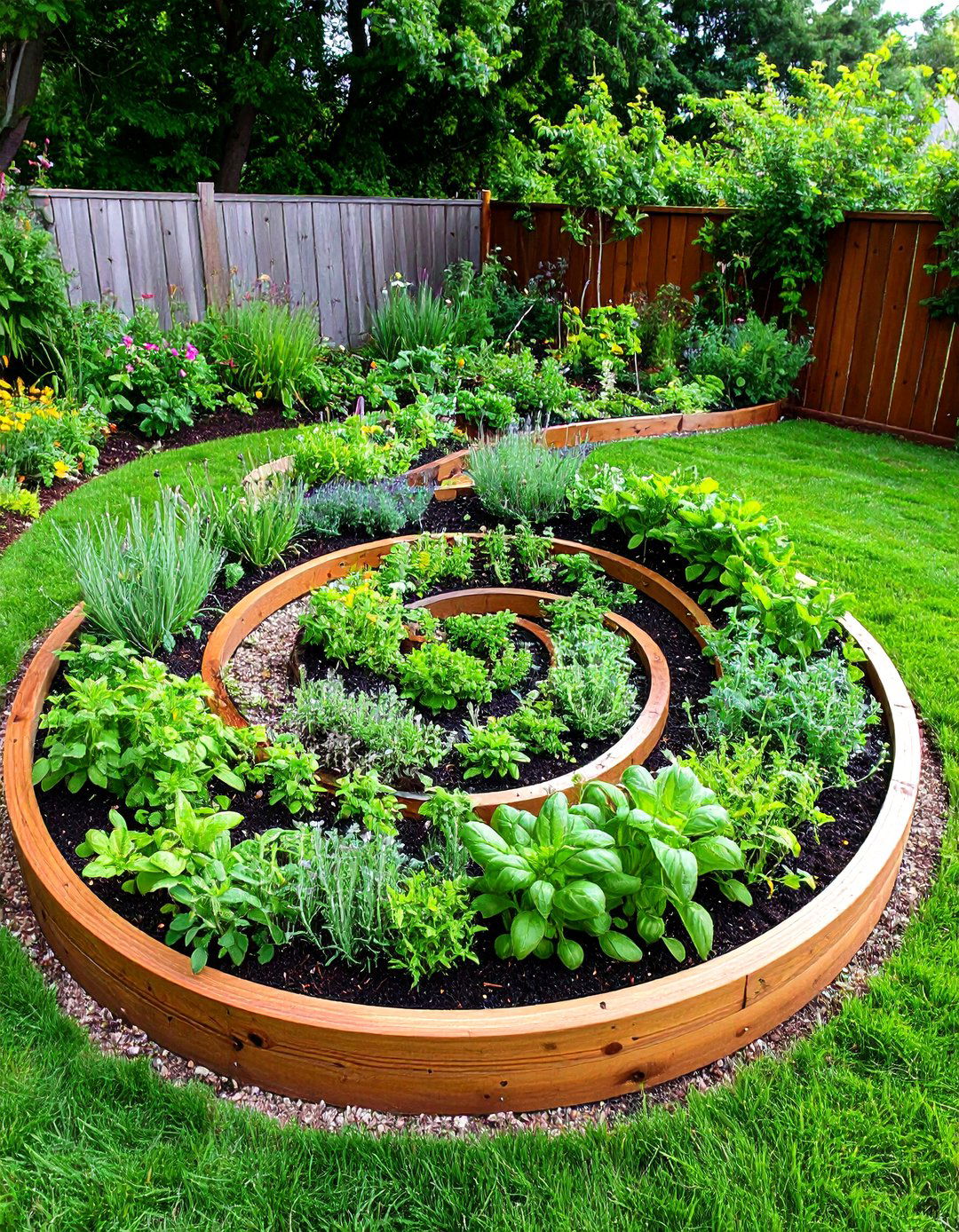 Italian Garden Aromatic Herb Spiral Designs - 20 Italian Garden Design Ideas